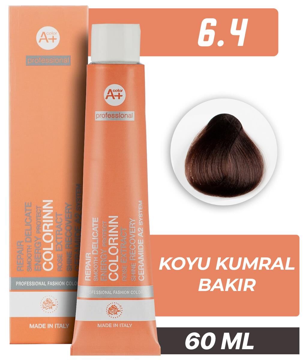 Colorinn Professional Tüp Saç Boyası 6.4 Koyu Kumral Bakır 60 ml