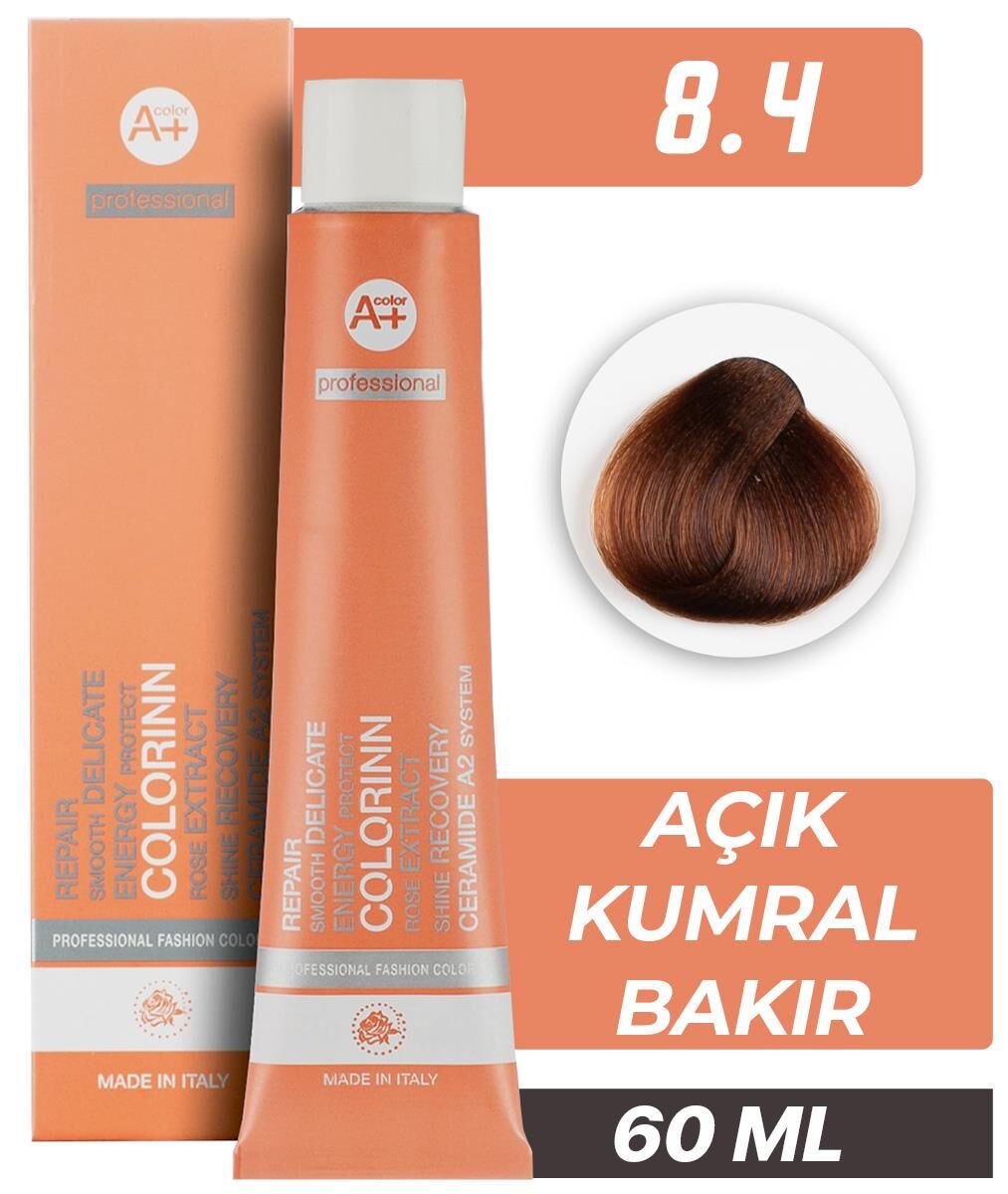 Colorinn Professional Tüp Saç Boyası 8.4 Açık Kumral Bakır 60 ml