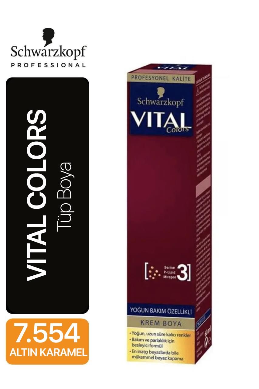 Schwarzkopf Vital Colors Tüp Boya 7.554 Altın Karamel 60 ml