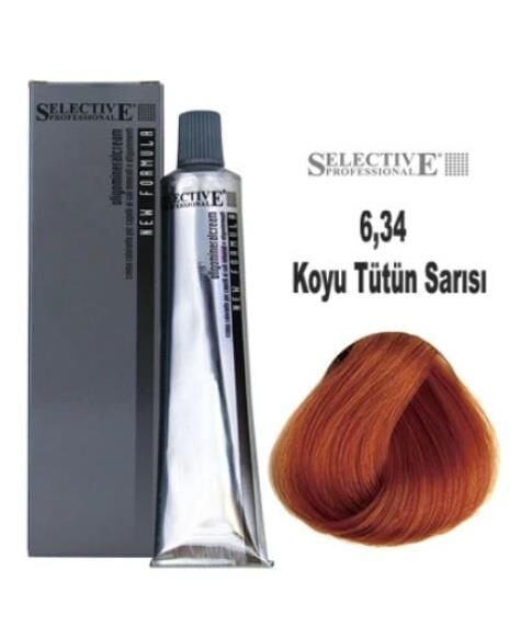 Selective Professional Tüp Saç Boyası 6.34 Koyu Tütün Sarısı 60 ml