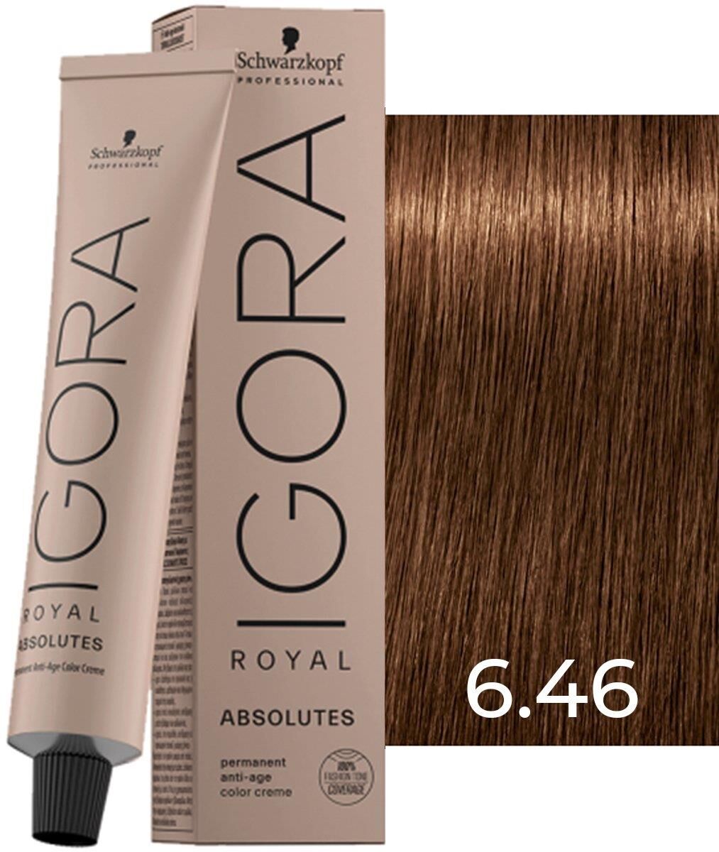 Schwarzkopf Igora Royal Absolutes Tüp Saç Boyası 6.46 Koyu Kumral Bej Çikolata 60 ml