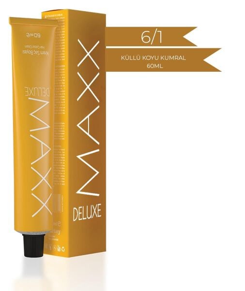 Maxx Deluxe Tüp Krem Saç Boyası 6.1 Küllü Koyu Kumral 60 ml