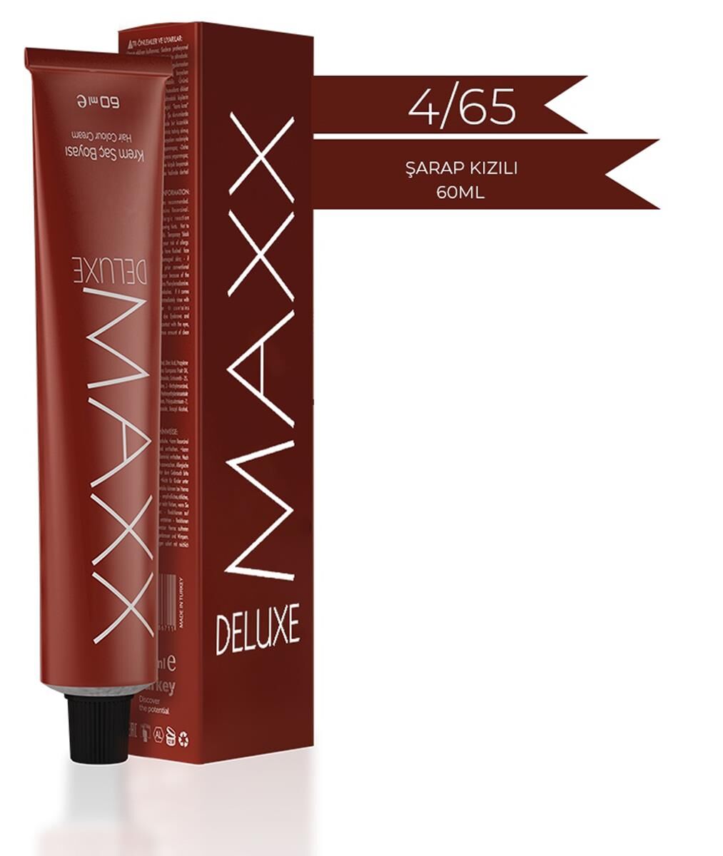 Maxx Deluxe Tüp Saç Boyası 4.65 Şarap Kızılı 60 ml