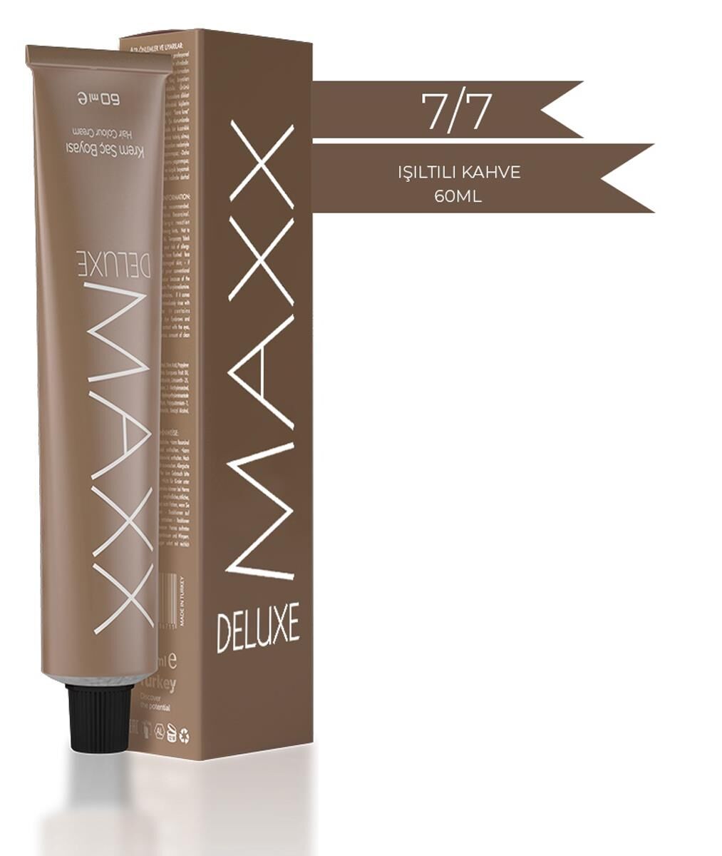 Maxx Deluxe Tüp Krem Saç Boyası 7.7 Işıltılı Kahve 60 ml