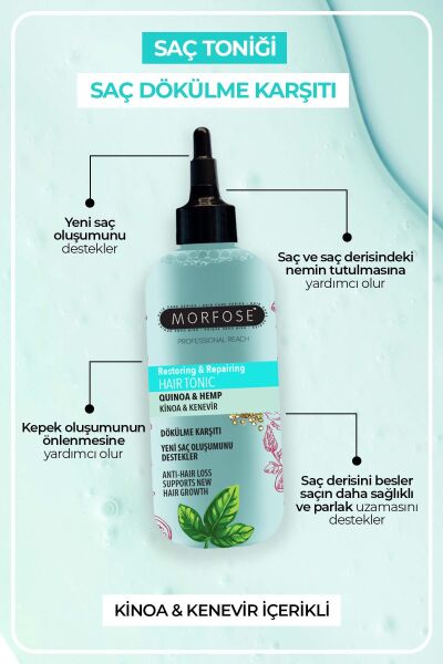 Morfose Kinoa ve Kenevir İçeren Dökülme Karşıtı Saç Toniği 300 ml