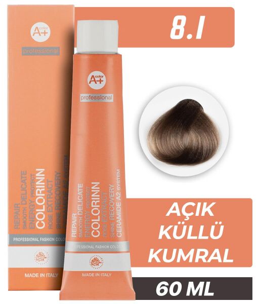 Colorinn Professional Tüp Saç Boyası 8.1 Açık Küllü Kumral 60 ml