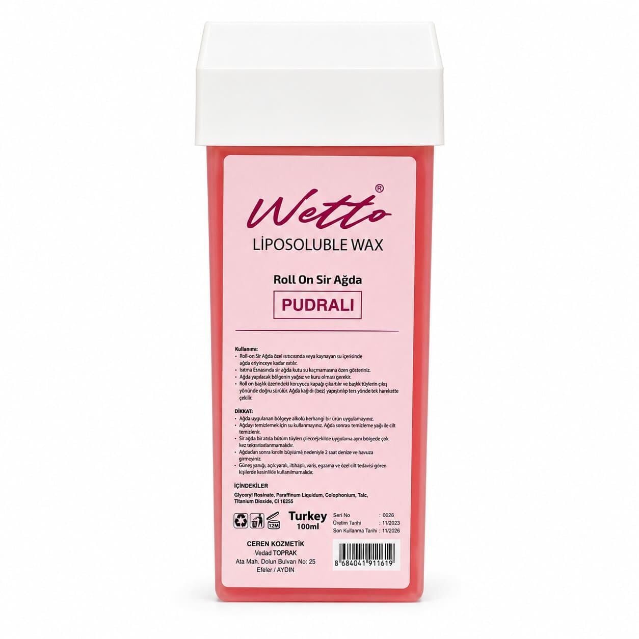Wetto Roll On Kartuş Ağda Pudralı 100 ml