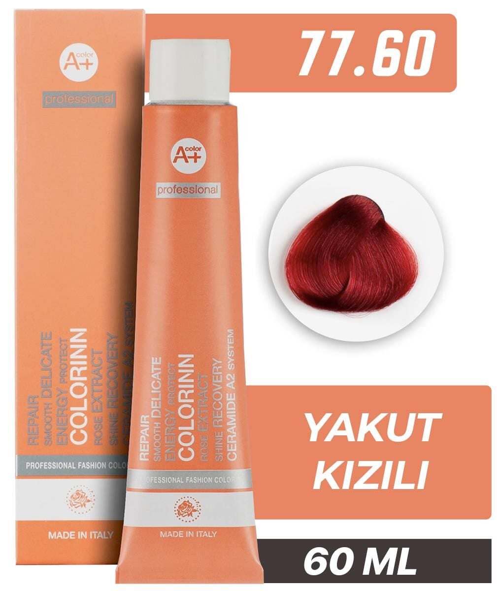 Colorinn Professional Tüp Saç Boyası 77.60 Yakut Kızılı 60 ml