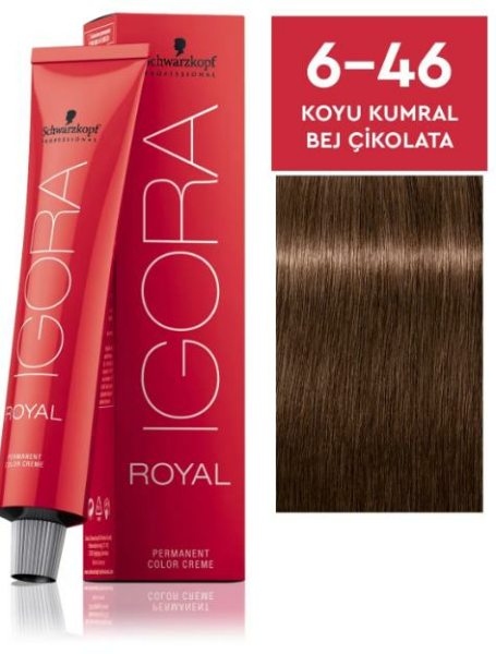Schwarzkopf Igora Royal Tüp Saç Boyası 6.46 Koyu Kumral Bej Çikolata 60 ml