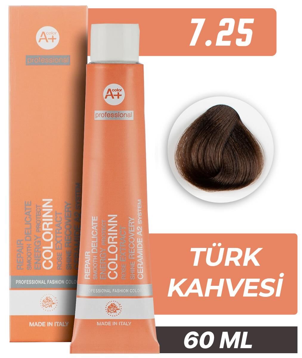 Colorinn Professional Tüp Saç Boyası 7.25 Türk Kahvesi 60 ml