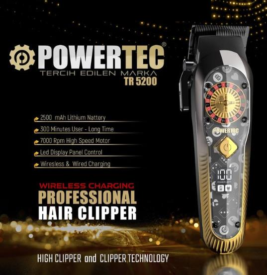Powertec Tr-5200 Profesyonel Saç Kesim Makinesi