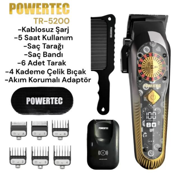 Powertec Tr-5200 Profesyonel Saç Kesim Makinesi