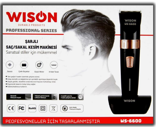 Wison Ws 6600 Şarjlı Saç Sakal Kesim Makinesi