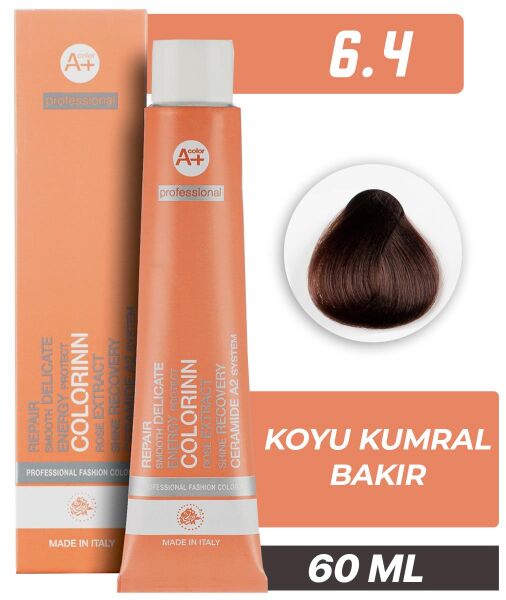Colorinn Professional Tüp Saç Boyası 6.4 Koyu Kumral Bakır 60 ml