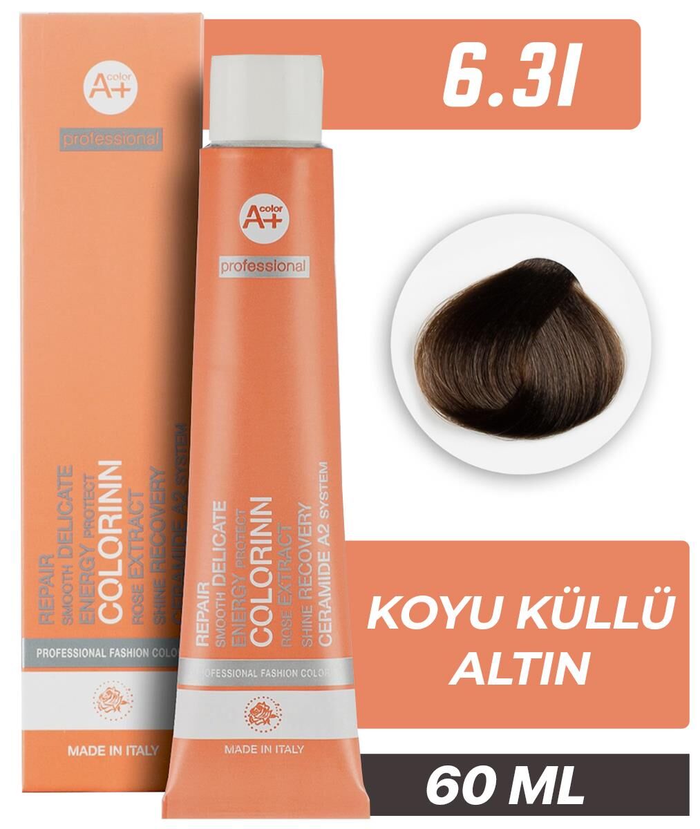 Colorinn Professional Tüp Saç Boyası 6,31 Koyu Küllü Altın 60 ml