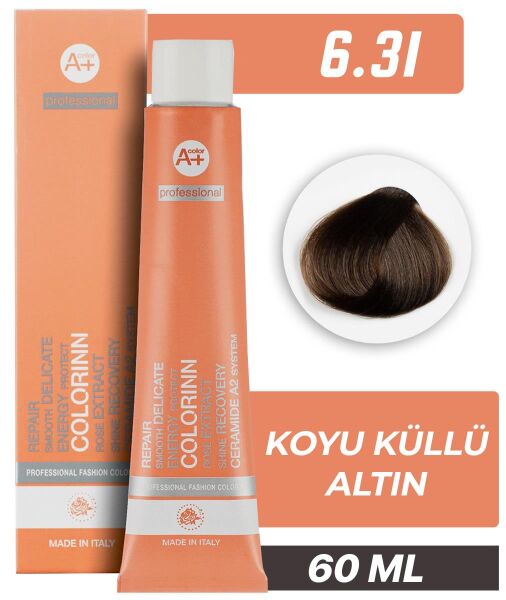 Colorinn Professional Tüp Saç Boyası 6,31 Koyu Küllü Altın 60 ml
