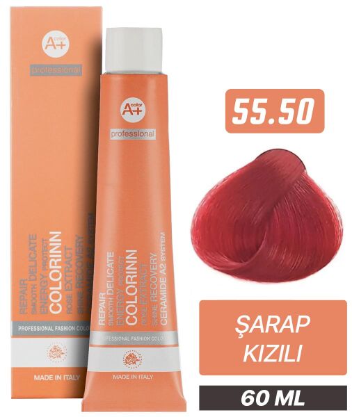 Colorinn Professional Tüp Saç Boyası 55.50 Şarap Kızılı 60 ml