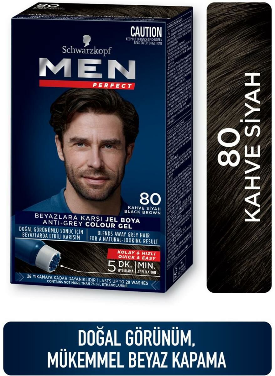 Schwarzkopf Men Perfect Saç Boyası 80 Kahve Siyah