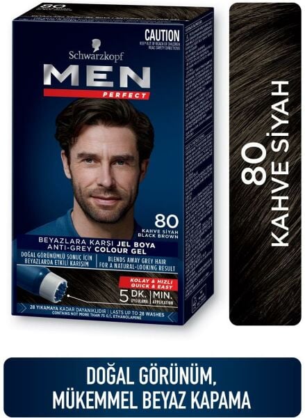 Schwarzkopf Men Perfect Saç Boyası 80 Kahve Siyah