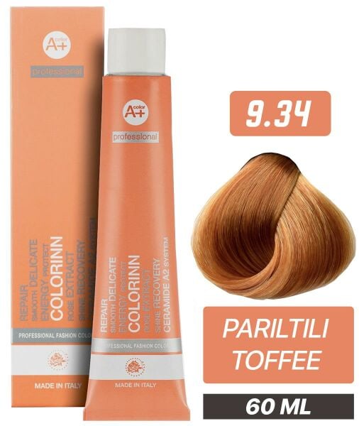 Colorinn Professional Tüp Saç Boyası 9.34 Parıltılı Toffee 60 ml