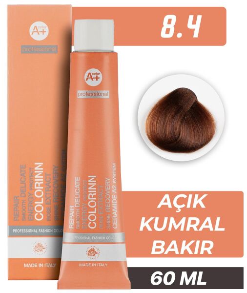 Colorinn Professional Tüp Saç Boyası 8.4 Açık Kumral Bakır 60 ml