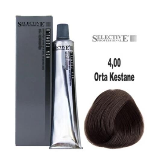 Selective Professional Tüp Saç Boyası 4.00 Orta Kestane 60 ml