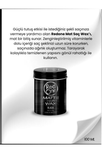 Redone Mat Wax Black Saç Şekillendirici 100 ml