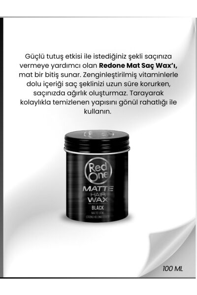 Redone Mat Wax Black Saç Şekillendirici 100 ml