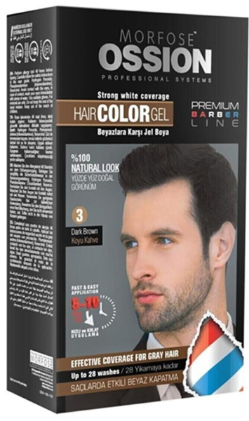 Morfose Ossion Men Jel Saç Boyası 3 Dark Brown Koyu Kahverengi
