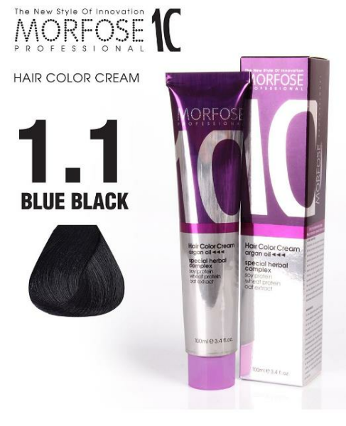 Morfose 10 Saç Boyası 1.1 Mavi Siyah 100 ml