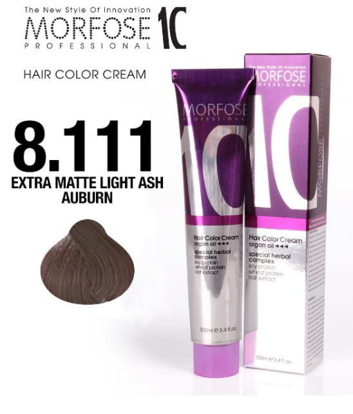 Morfose 10 Saç Boyası 8.111 Ekstra Mat Açık Küllü Kumral 100 ml