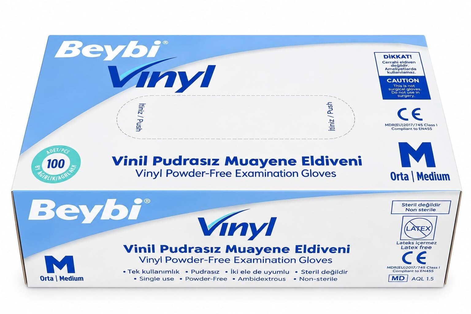 Beybi Vinil Eldiven Medium 100 Adet