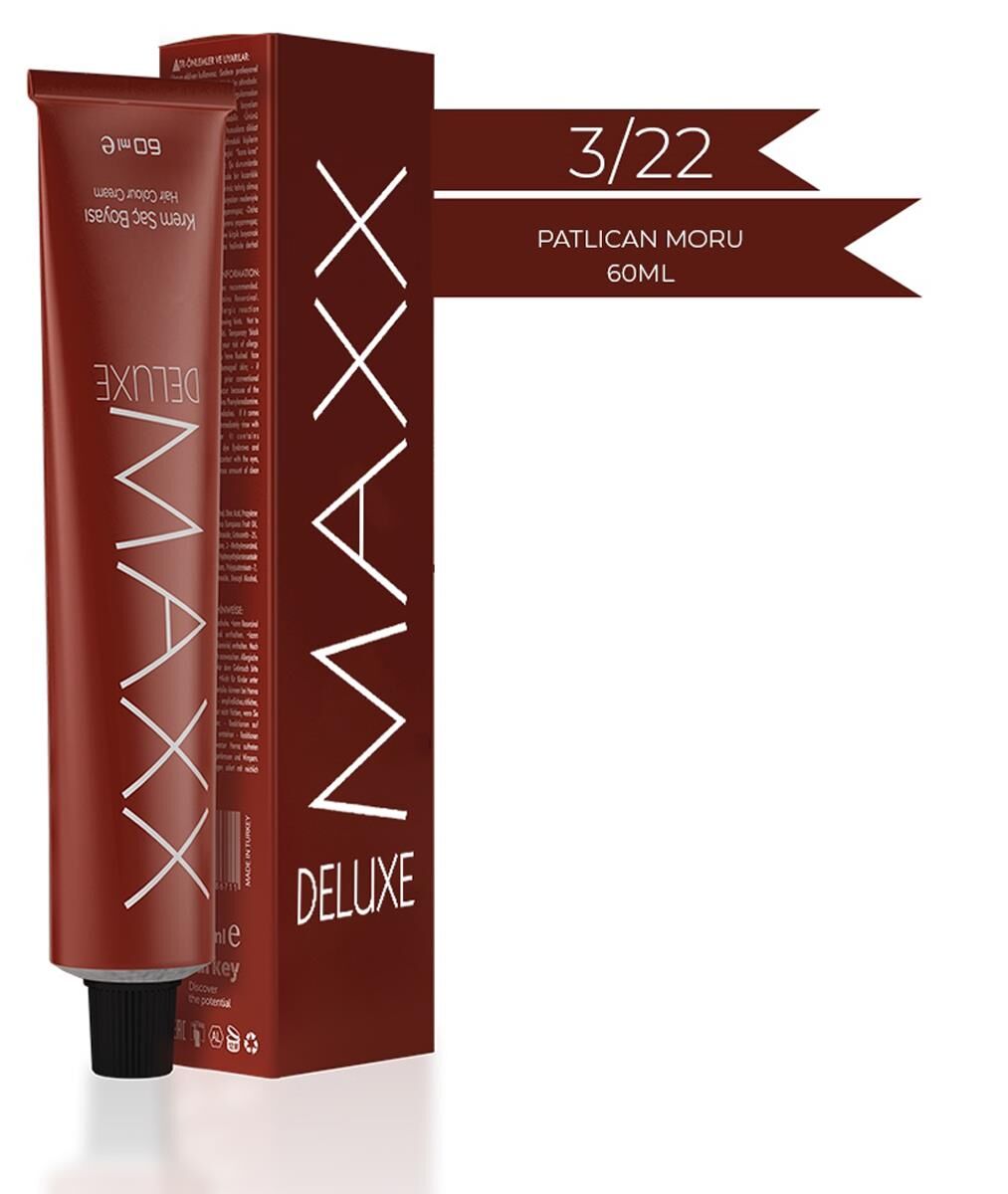 Maxx Deluxe Tüp Krem Saç Boyası 3.22 Patlıcan Moru 60 ml