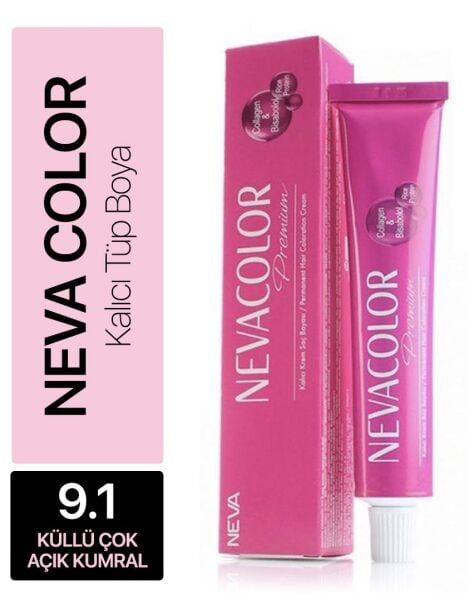 Neva Color Tüp Saç Boyası 9.1 Küllü Çok Açık Kumral 50 ml