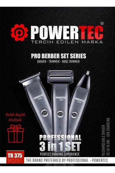 POWERTEC TR 375 3 İN 1 TRAŞ MAKİNASI