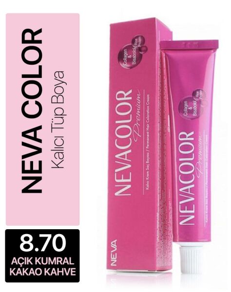 Neva Color Tüp Saç Boyası 8.70 Açık Kumral Kakao Kahve 50 ml