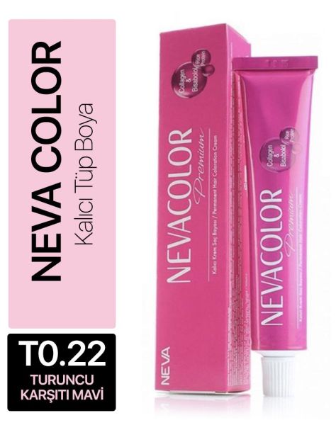 Neva Color Tüp Saç Boyası T0.22 Turuncu Karşıtı Mavi 50 ml