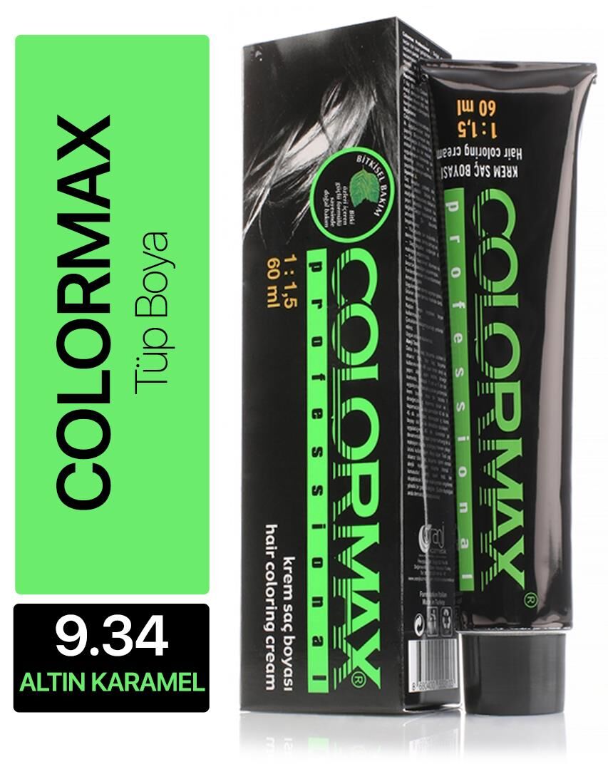 Colormax Tüp Saç Boyası 9.34 Altın Karamel 60 ml