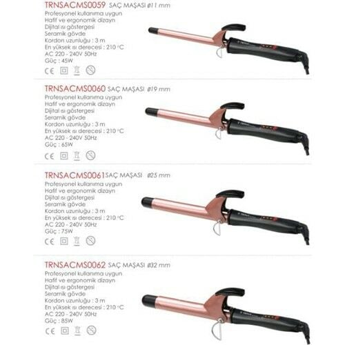 Trina Profesyonel Bronz Renk Bukle Saç Maşası 32mm 0062