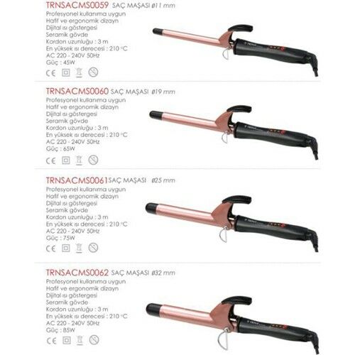 Trina Profesyonel Bronz Renk Bukle Saç Maşası 32mm 0062