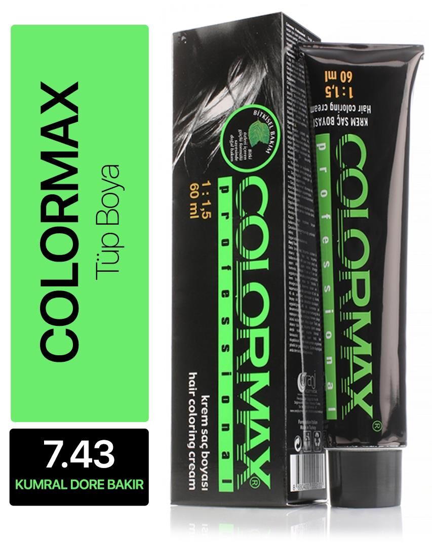 Colormax Tüp Saç Boyası 7.43 Kumral Dore Bakır 60 ml