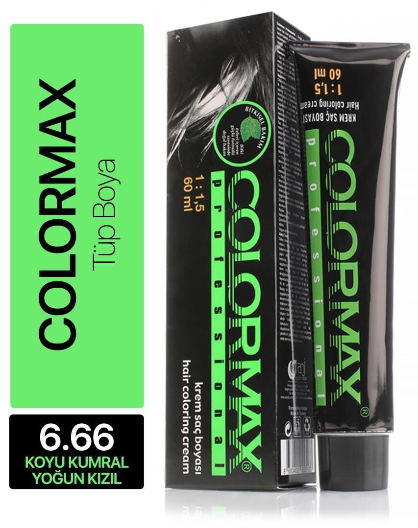 Colormax Tüp Saç Boyası 6.66 Koyu Kumral Yoğun Kızıl 60 ml