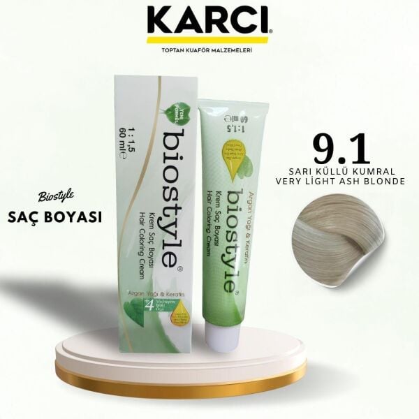 BİOSTYLE TÜP BOYA 9.1 SARI KÜLLÜ KUMRAL