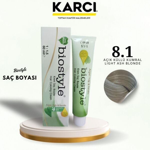 BİOSTYLE TÜP BOYA 8.1 AÇIK KÜLLÜ KUMRAL
