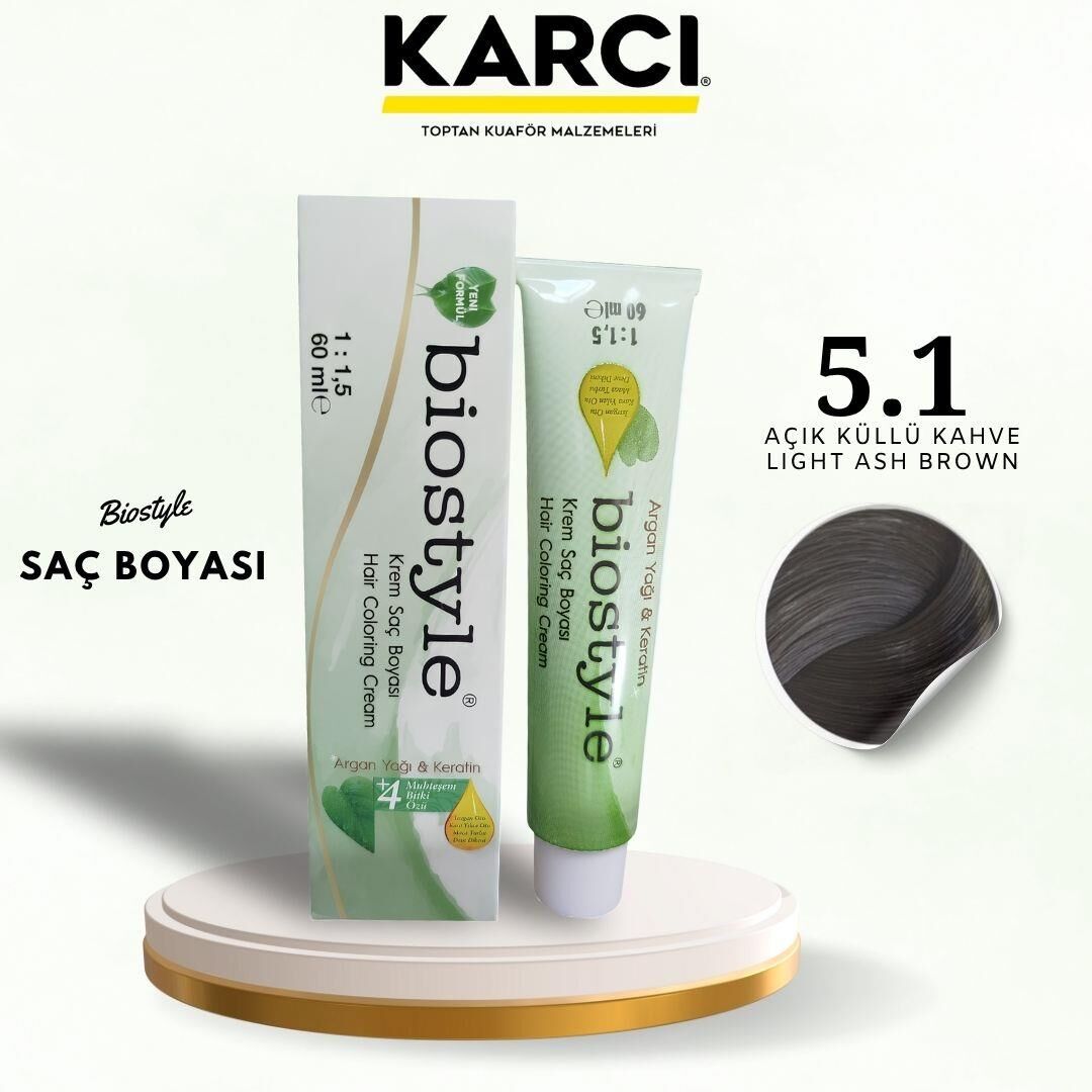 BİOSTYLE TÜP BOYA 5.1 AÇIK KÜLLÜ KAHVE