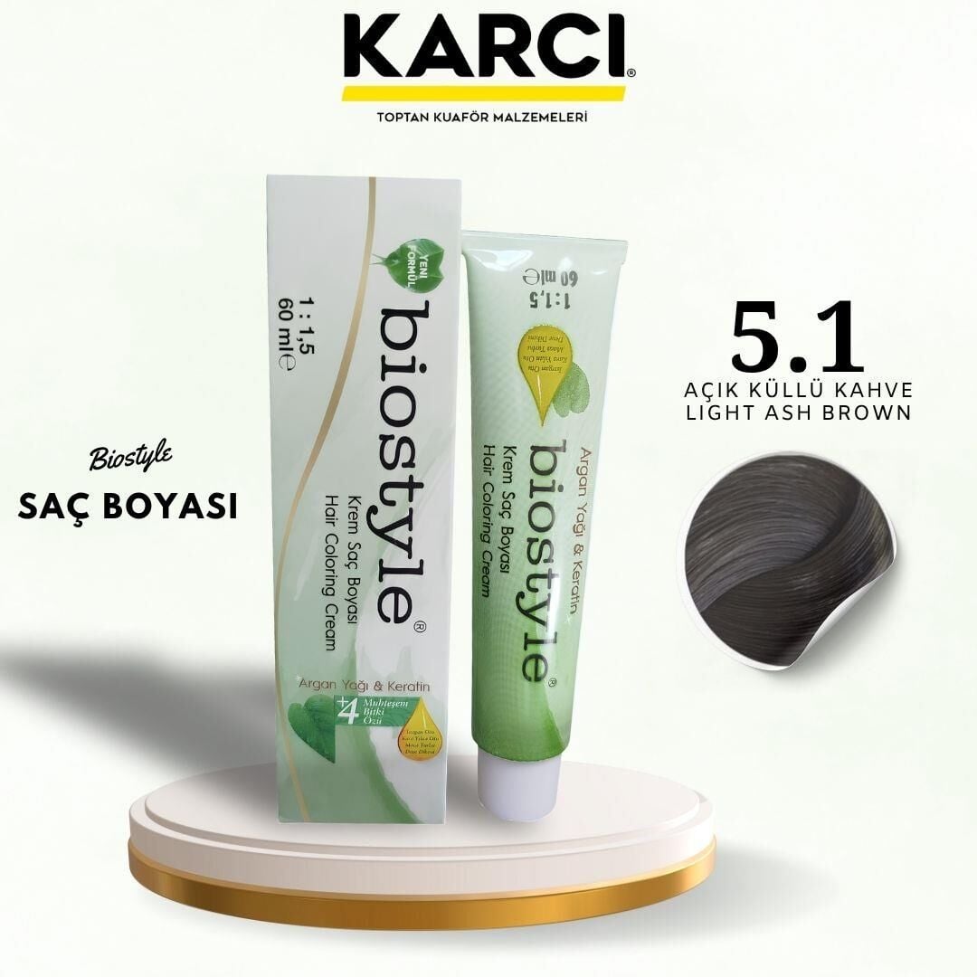 BİOSTYLE TÜP BOYA 5.1 AÇIK KÜLLÜ KAHVE