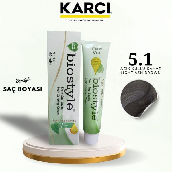 BİOSTYLE TÜP BOYA 5.1 AÇIK KÜLLÜ KAHVE