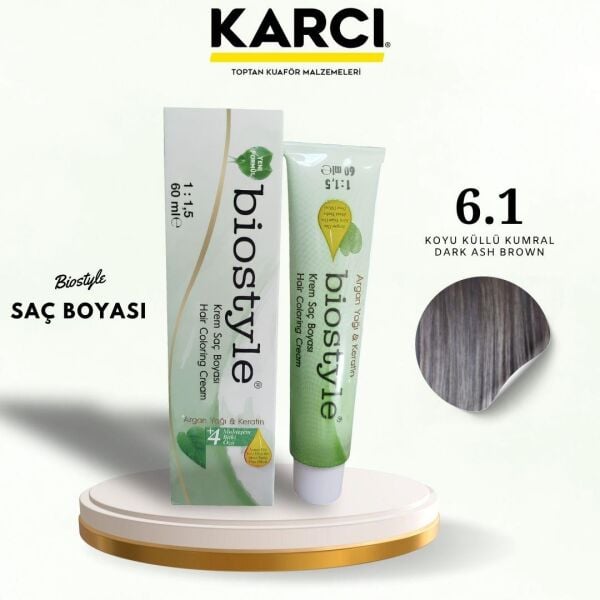 BİOSTYLE TÜP BOYA 6.1 KOYU KÜLLÜ KUMRAL
