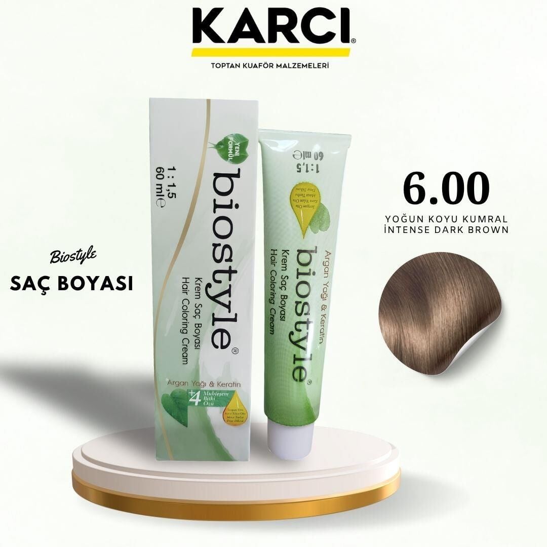BİOSTYLE TÜP BOYA 6.00 YOĞUN KOYU KUMRAL