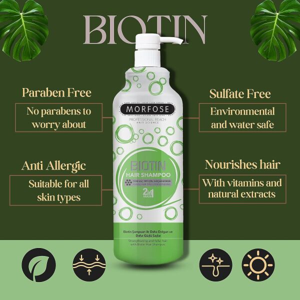 Morfose Biotin Şampuan Yeşil 1000 ml
